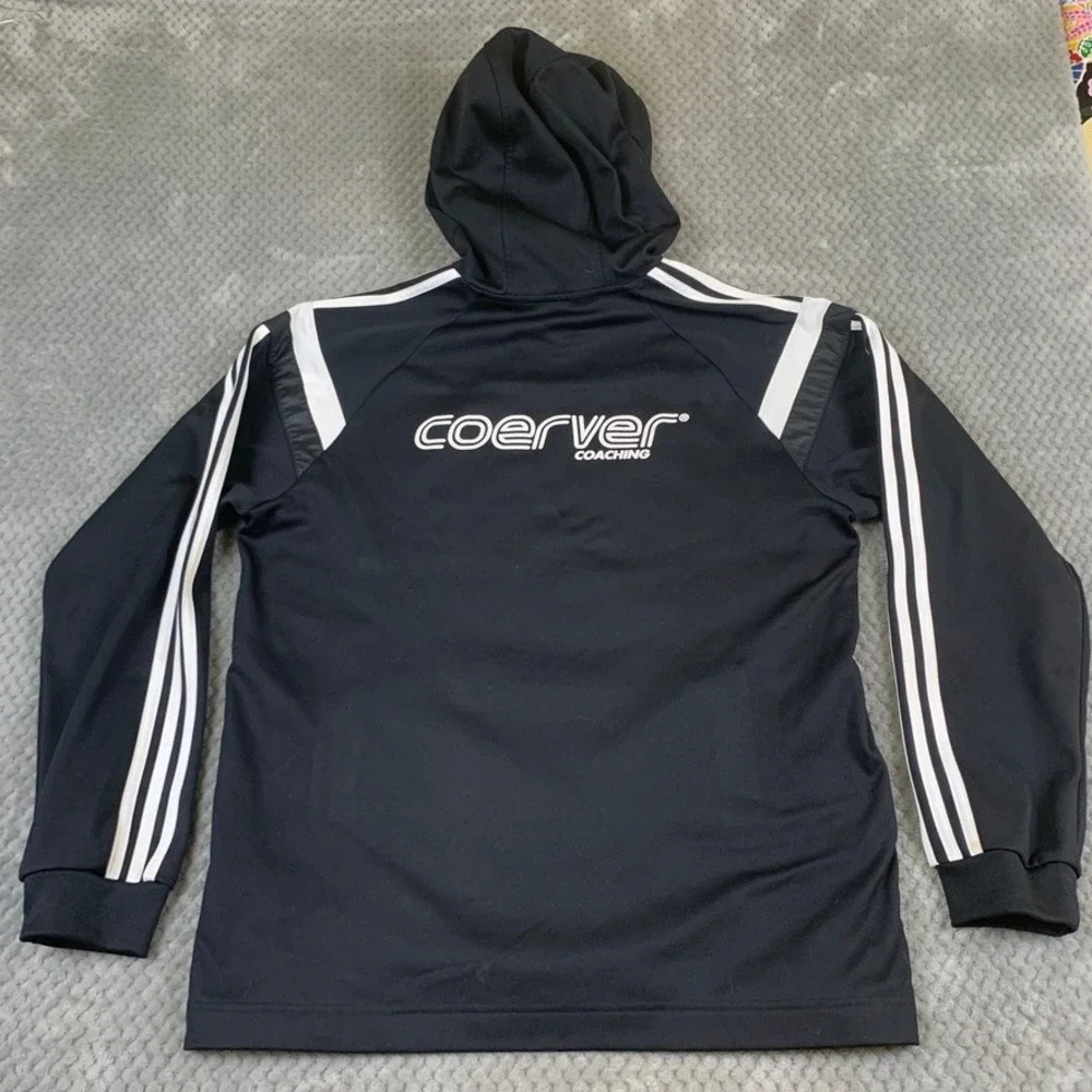 Adidas Coerver Coaching Mens Large Soccer Training Hoodie Black F76991